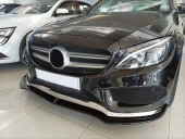 Mercedes W205 Uyumlu 2015-2018 C Serisi Ön Lıp Custom - Piano Black (Parlak Siyah) - 4