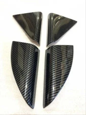 Hyundai Tucson Uyumlu 2015-2018 Kapı Cam Kenar Kaplama Seti-Karbon thumbnail 1