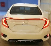 Honda Civic Uyumlu Fc5 2016-2021 Hareketli Sinyalli LED Stop Ve Spoiler Takımı Kırmızı - 1