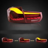 Bmw 3 Uyumlu Serisi F30 Dragon LED Stop Dinamik Animasyonlu - Kırmızı - 4