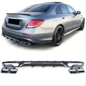 Mercedes W213 Uyumlu E63 Silver Difüzör & Egzoz Seti(Amg) 2017+ & Silver Egzoz İle - 4