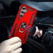 Galaxy S23 FE Kılıf Yüzüklü Standlı Manyetikli Armor Zırh - 6