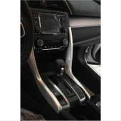Honda Civic Uyumlu Fc5 2016-2020 Vites Konsol Çıta Kaplama- Silver (2 Parça - Sadece Direkler) - 3