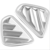 Hyundai Kona Uyumlu Ön Menfez Kaplama 2 Parça - Silver thumbnail 2