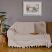 Bumedo Buldan Işi %100 Organik Pamuk Koltuk Örtüsü 170x210 Cm Koltuk Şalı Çekyat Kanepe Örtüsü - 1