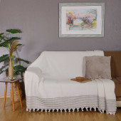 Bumedo Buldan Işi %100 Organik Pamuk Koltuk Örtüsü 170x210 Cm Koltuk Şalı Çekyat Kanepe Örtüsü - 2