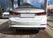 Hyundai Elantra Uyumlu 2016-2018 4 Egzoz Silver Difüzör - 2