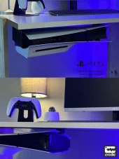 Playstation 5 Slim Duvar Standı Yerden Tasarruf Rahat Hava Akışı Gaming Aksesuar Konsol Tutacağı - 5