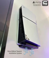 Playstation 5 Slim Duvar Standı Yerden Tasarruf Rahat Hava Akışı Gaming Aksesuar Konsol Tutacağı - 6
