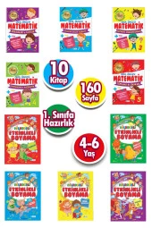 Okul Öncesi Matematik Çalışmaları ve Eğitici Etkinlikli Boyama Seti 10 Kitap - 1