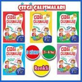 4 - 6 Yaş Okul Öncesi Çizgi Çalışmaları Seti 5 Kitap - 1