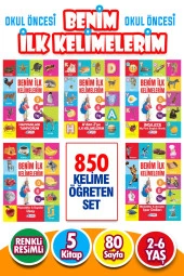 3-6 Yaş İlk Kelimelerim Seti 850 Kelime Öğreten 5 Kitap - 1