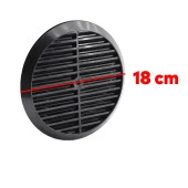 Doğalgaz Havalandırma Yuvarlak Mutfak Cam Menfezi Siyah 18 cm Hava Akış Kanalı Güvenlik Gaz Kaçağı thumbnail 3