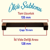 128 mm Eskitme Antik Bakır Bihter Düz Metal Mobilya Mutfak Çekmece Kapak Dolap Kulpu Kulbu Kulpları - 2