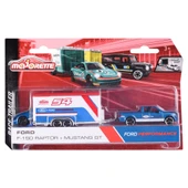 Majorette Race Trailer Ford F-150 Raptor & Mustang GT - 4