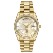 U.S. POLO ASSN. USPA2054-08 ALTIN KAPLAMA TAŞLI KADIN KOL SAATİ thumbnail 1