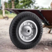 El Arabası Yük Taşıma Tekeri Siboplu Bilyeli Rulmanlı Havalı Dublex 350x70 mm Çelik Jant Tekerlek - 6