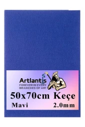 Mavi Keçe 50x70 cm 2.0 mm 1 Adet Renkli Hobi Keçesi Elişi Keçesi Anasınıfı Kreş Okul Öncesi - 1