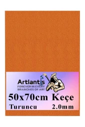 Turuncu Keçe 50x70 cm 2.0 mm 1 Adet Renkli Hobi Keçesi Elişi Keçesi Anasınıfı Kreş Okul Öncesi - 1