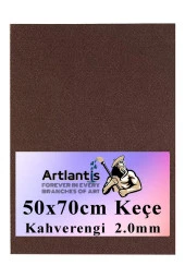 Kahverengi Keçe 50x70 cm 2.0 mm 1 Adet Renkli Hobi Keçesi Elişi Keçesi Anasınıfı Kreş Okul Öncesi - 1