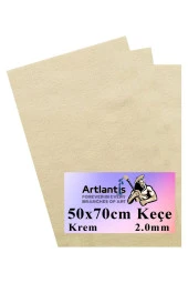 Krem Keçe 50x70 cm 2.0 mm 3 Adet Renkli Hobi Keçesi Elişi Keçesi Anasınıfı Kreş Okul Öncesi - 1