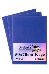 Mavi Keçe 50x70 cm 2.0 mm 3 Adet Renkli Hobi Keçesi Elişi Keçesi Anasınıfı Kreş Okul Öncesi - 1
