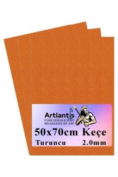 Turuncu Keçe 50x70 cm 2.0 mm 3 Adet Renkli Hobi Keçesi Elişi Keçesi Anasınıfı Kreş Okul Öncesi - 1