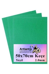 Yeşil Keçe 50x70 cm 2.0 mm 3 Adet Renkli Hobi Keçesi Elişi Keçesi Anasınıfı Kreş Okul Öncesi - 1