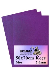 Mor Keçe 50x70 cm 2.0 mm 3 Adet Renkli Hobi Keçesi Elişi Keçesi Anasınıfı Kreş Okul Öncesi - 1