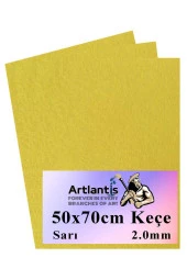 Sarı Keçe 50x70 cm 2.0 mm 3 Adet Renkli Hobi Keçesi Elişi Keçesi Anasınıfı Kreş Okul Öncesi - 1