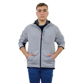 Persmont ÜKS04K Unisex Gri Üç İplik Kapüşonlu Sweat  L - 3