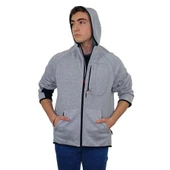 Persmont ÜKS04K Unisex Gri Üç İplik Kapüşonlu Sweat  L - 4