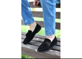 Tomiross Erkek Siyah Süet Günlük Loafer Babet Ayakkabı LFRPSKL-4230 - 4
