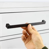 Bihter Mobilya Mutfak Dolabı Çekmece Dolap Kapak Kulpu Kulbu Metal Kulpları Siyah (224 MM-22.4 CM) thumbnail 5