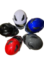 Motosiklet Düz Renk Eko Fullface Kask Siyah thumbnail 2