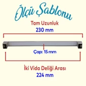 Bihter Mobilya Mutfak Dolabı Çekmece Dolap Kapak Kulpu Kulbu Metal Kulpları Siyah (224 MM-22.4 CM) thumbnail 2