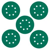 Delikli 125 mm Yeşil Cırt Zımpara Taşlama 180 Kum Kaporta Boya Duvar Metal Cila Parlatma 5 Adet thumbnail 5