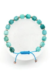 Amazonit Doğal Taş Makrome Örme Bileklik Hexagonal Kesim thumbnail 1