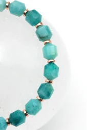 Amazonit Doğal Taş Makrome Örme Bileklik Hexagonal Kesim thumbnail 2