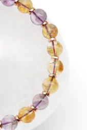 Ametist - Sitrin Doğal Taş Makrome Örme Bileklik thumbnail 2