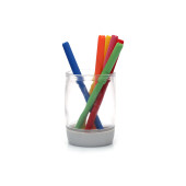 KALEMLİK ŞEFFAF CAM MODEL OFİS GERECİ 7X7X10CM 300ML - 1