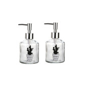 BANYO SETİ CAM SIVI SABUNLUK 2 ADET,KAKTÜS 2 DESEN 300ML 7,6X15,5CM - 1