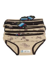 2566 Berrak  Kız  Kahverengii  Baskılı Bikini 6 Adet 1-2 Yaş - 1