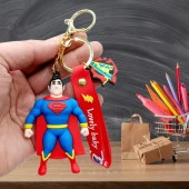 Süperman 3D Silikon Anahtarlık Gold Metal thumbnail 2