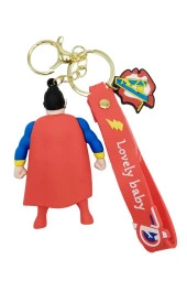Süperman 3D Silikon Anahtarlık Gold Metal thumbnail 6