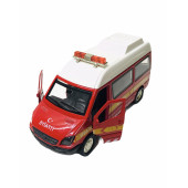 İtfaiye Minibüsü Işıklı Sesli Çek Bırak - 2