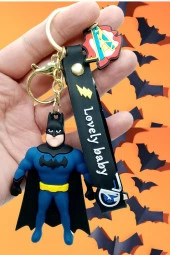 Batman 3D Silikon Anahtarlık Gold Metal thumbnail 8