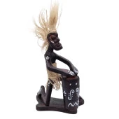 Ahşap Primitif Aborjin Davulcu El Yapımı thumbnail 1