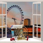 İngiltere Londra Dönme Dolap Otobüs Telefon Kulübesi ve Big Ben Anahtarlık Dörtlü Paket thumbnail 4