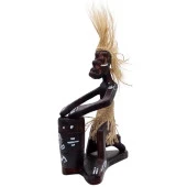 Ahşap Primitif Aborjin Davulcu El Yapımı thumbnail 5